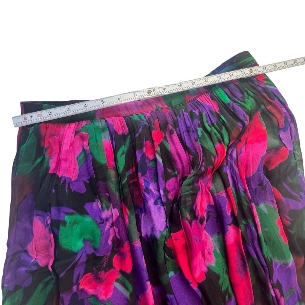 J.Crew Collection Full Length Tiered Skirt in Floral Chiffon Size 12 - Picture 7 of 11